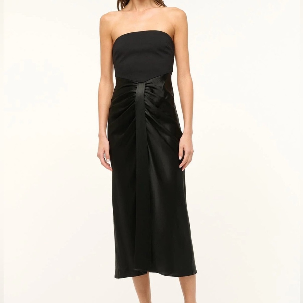 STAUD The Wayfaring MIDI Dress in Black
